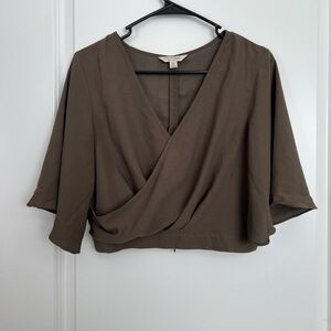 Miss Selfridge Taupe Wrap Blouse